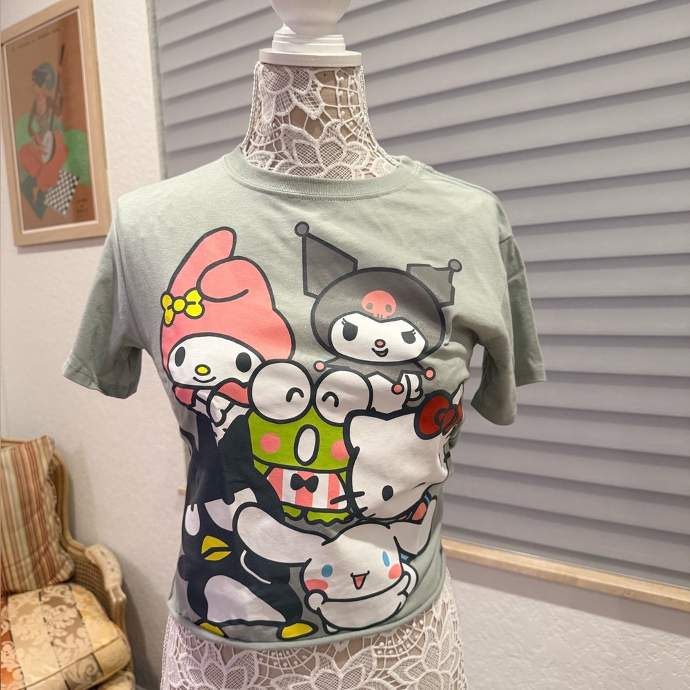 HELLO KETTY Cute Graphic Tee with Cartoon Character